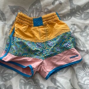 Patagonia Kids' Floral Yellow and Pink Shorts